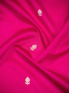 Magenta Booti Katan Silk Handloom Banarasi Saree - Sacred Weaves
