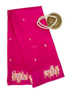 Magenta Booti Katan Silk Handloom Banarasi Saree - Sacred Weaves