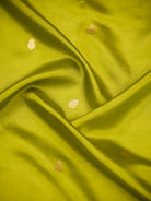 Lime Green Booti Pure Silk Handloom Banarasi Saree - Sacred Weaves