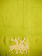 Parrot Green Booti Katan Silk Handloom Banarasi Saree - Sacred Weaves