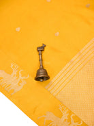 Yellow Booti Katan Silk Handloom Banarasi Saree - Sacred Weaves