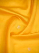Yellow Booti Katan Silk Handloom Banarasi Saree - Sacred Weaves