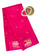 Magenta Booti Katan Silk Handloom Banarasi Saree - Sacred Weaves
