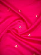 Magenta Booti Katan Silk Handloom Banarasi Saree - Sacred Weaves