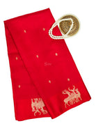 Red Booti Katan Silk Handloom Banarasi Saree - Sacred Weaves