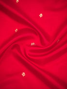 Red Booti Katan Silk Handloom Banarasi Saree - Sacred Weaves