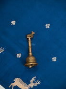 Blue Booti Katan Silk Handloom Banarasi Saree - Sacred Weaves