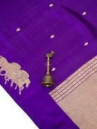 Purple Booti Katan Silk Handloom Banarasi Saree - Sacred Weaves
