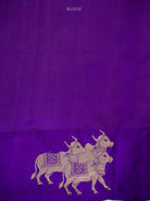 Purple Booti Katan Silk Handloom Banarasi Saree - Sacred Weaves