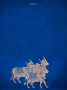 Blue Booti Katan Silk Handloom Banarasi Saree - Sacred Weaves