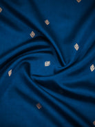 Blue Booti Katan Silk Handloom Banarasi Saree - Sacred Weaves