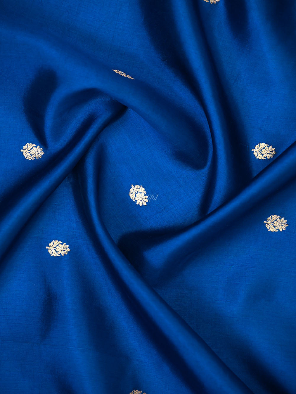 Blue Booti Katan Silk Handloom Banarasi Saree - Sacred Weaves