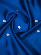 Blue Booti Katan Silk Handloom Banarasi Saree - Sacred Weaves