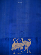 Blue Booti Katan Silk Handloom Banarasi Saree - Sacred Weaves