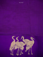 Purple Booti Katan Silk Handloom Banarasi Saree - Sacred Weaves
