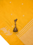 Yellow Booti Katan Silk Handloom Banarasi Saree - Sacred Weaves