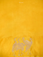 Yellow Booti Katan Silk Handloom Banarasi Saree - Sacred Weaves