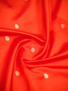 Dark Orange Booti Katan Silk Handloom Banarasi Saree - Sacred Weaves