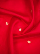 Red Booti Katan Silk Handloom Banarasi Saree - Sacred Weaves