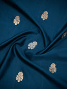 Midnight Blue Booti Satin Silk Handloom Banarasi Saree - Sacred Weaves