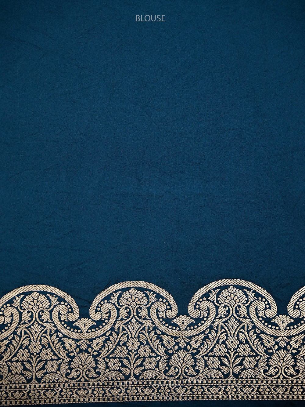 Midnight Blue Booti Satin Silk Handloom Banarasi Saree - Sacred Weaves