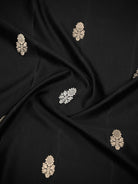 Black Booti Satin Silk Handloom Banarasi Saree - Sacred Weaves
