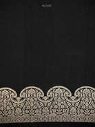 Black Booti Satin Silk Handloom Banarasi Saree - Sacred Weaves