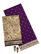 Purple Booti Meenakari Katan Silk Handloom Banarasi Suit - Sacred Weaves