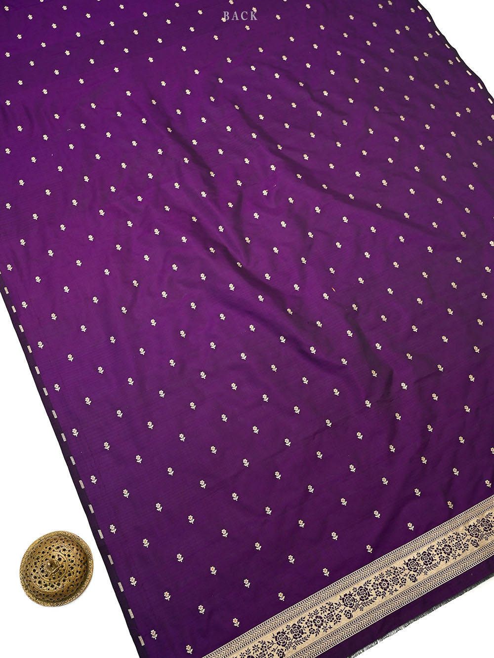 Purple Booti Meenakari Katan Silk Handloom Banarasi Suit - Sacred Weaves