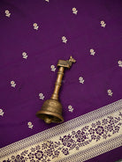 Purple Booti Meenakari Katan Silk Handloom Banarasi Suit - Sacred Weaves