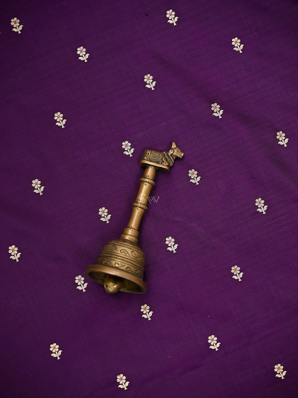 Purple Booti Meenakari Katan Silk Handloom Banarasi Suit - Sacred Weaves