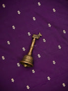 Purple Booti Meenakari Katan Silk Handloom Banarasi Suit - Sacred Weaves
