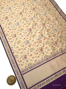 Purple Booti Meenakari Katan Silk Handloom Banarasi Suit - Sacred Weaves