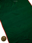 Bottle Green Floral Booti Satin Silk Handloom Banarasi Suit - Sacred Weaves