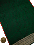 Bottle Green Floral Booti Satin Silk Handloom Banarasi Suit - Sacred Weaves