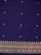 Blue Plain Katan Silk Handloom Banarasi Suit - Sacred Weaves