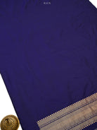 Blue Plain Katan Silk Handloom Banarasi Suit - Sacred Weaves
