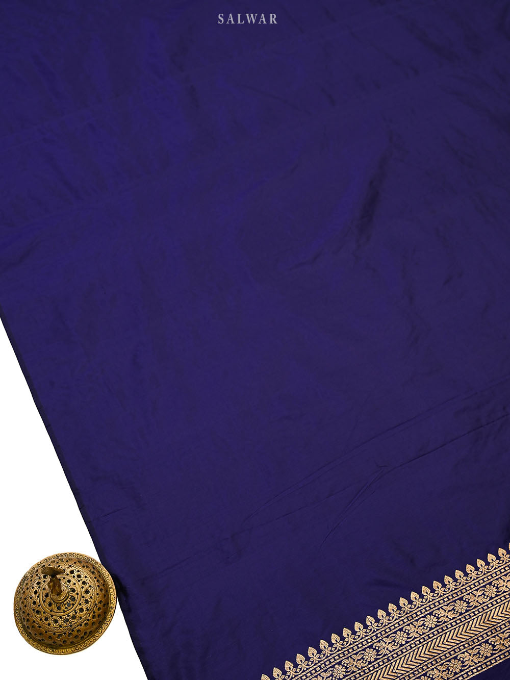 Blue Plain Katan Silk Handloom Banarasi Suit - Sacred Weaves