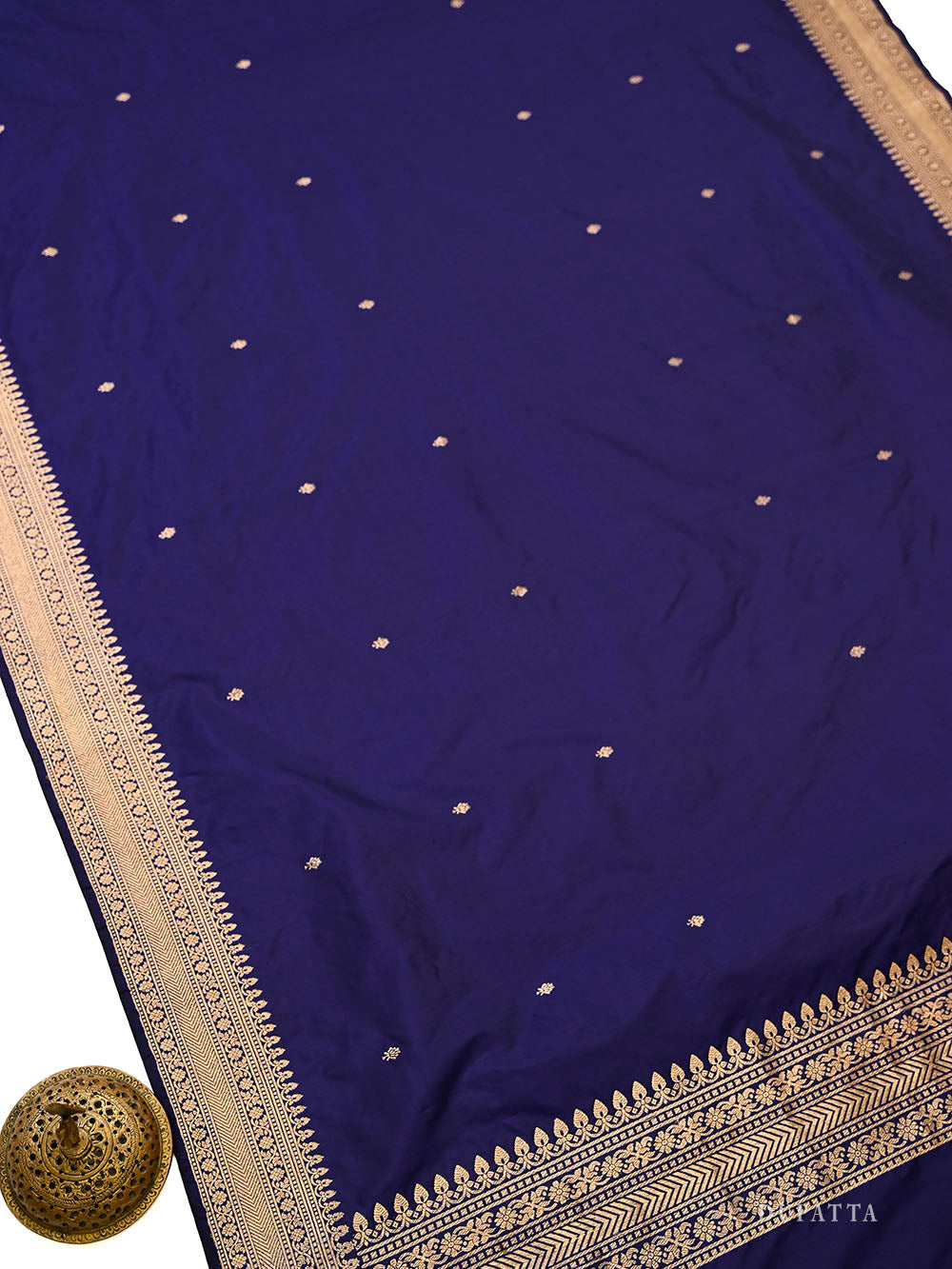 Blue Plain Katan Silk Handloom Banarasi Suit - Sacred Weaves