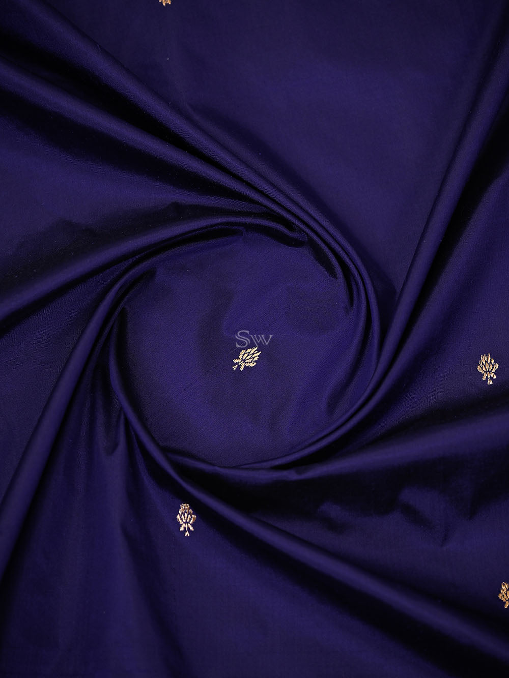 Blue Plain Katan Silk Handloom Banarasi Suit - Sacred Weaves