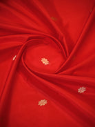 Red Plain Booti Katan Silk Handloom Banarasi Suit - Sacred Weaves