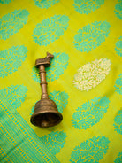 Lime Yellow Satin Tanchoi Silk Handloom Banarasi Suit - Sacred Weaves