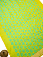 Lime Yellow Satin Tanchoi Silk Handloom Banarasi Suit - Sacred Weaves