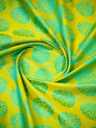 Lime Yellow Satin Tanchoi Silk Handloom Banarasi Suit - Sacred Weaves