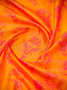 Orange Pink Satin Tanchoi Silk Handloom Banarasi Suit - Sacred Weaves
