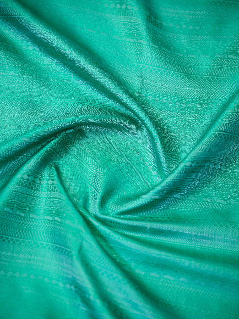 Sea Green Satin Tanchoi Silk Handloom Banarasi Suit - Sacred Weaves