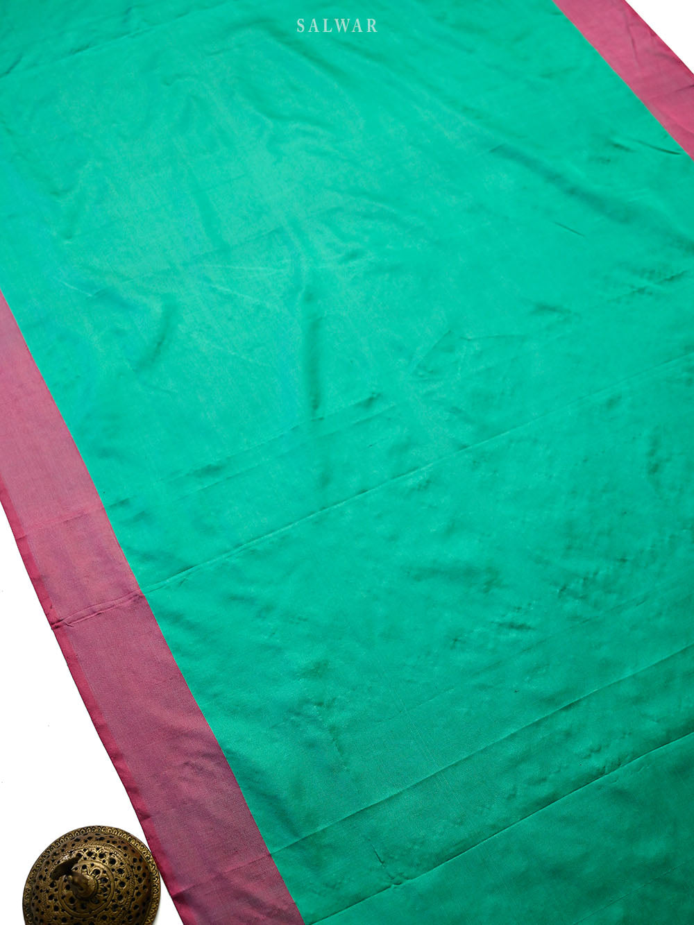 Sea Green Satin Tanchoi Silk Handloom Banarasi Suit - Sacred Weaves