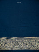 Midnight Blue Boota Khaddi Georgette Handloom Banarasi Saree - Sacred Weaves