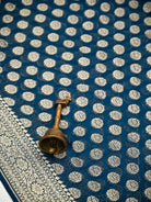 Midnight Blue Boota Khaddi Georgette Handloom Banarasi Saree - Sacred Weaves