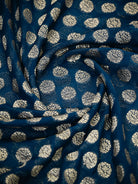 Midnight Blue Boota Khaddi Georgette Handloom Banarasi Saree - Sacred Weaves